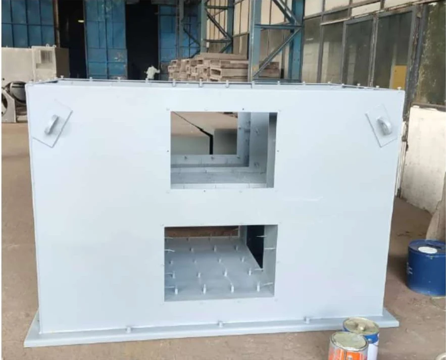 Finished air housing with acoustic material